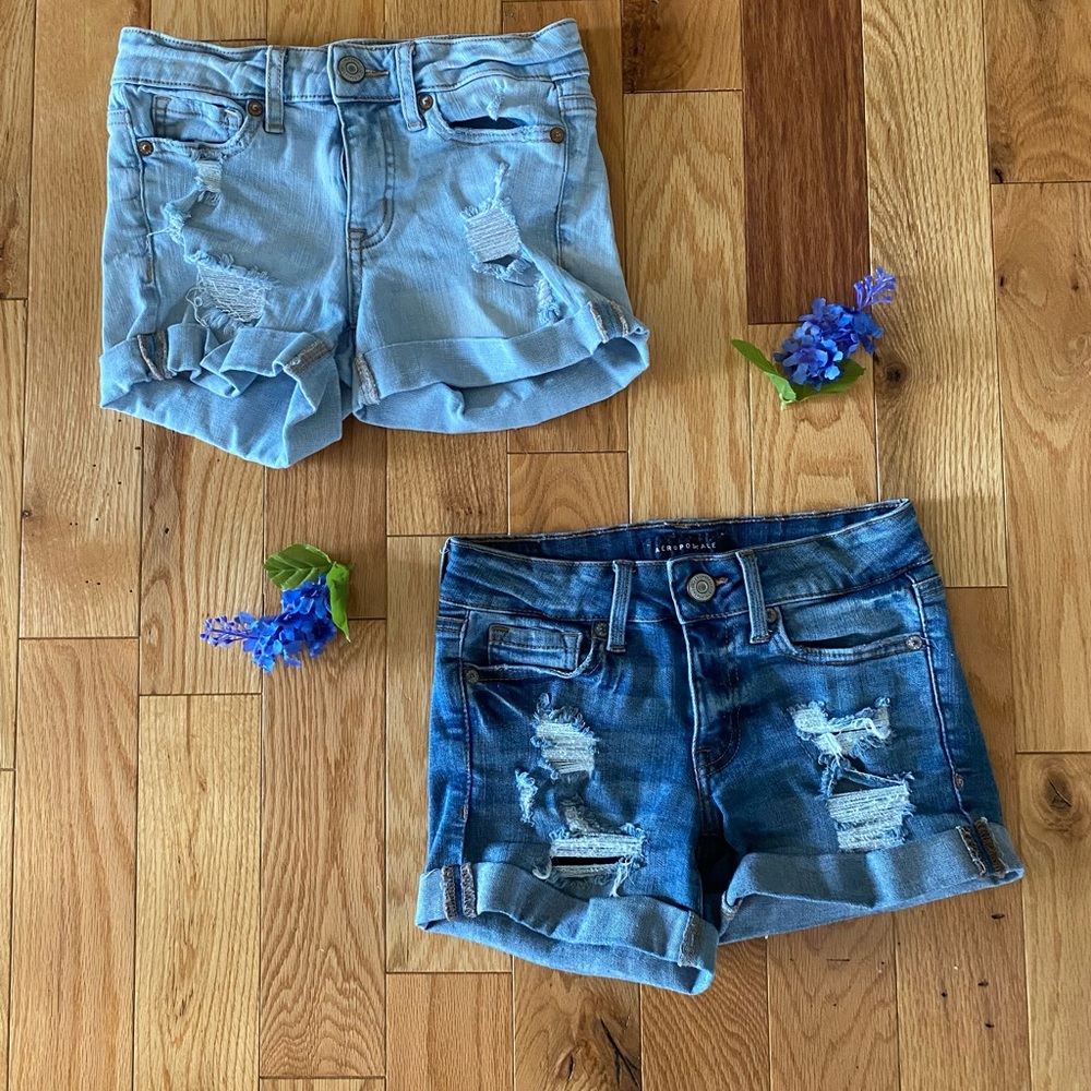 AEROPOSTALE Low rise midi Jean shorts 2 Pcs/bundle